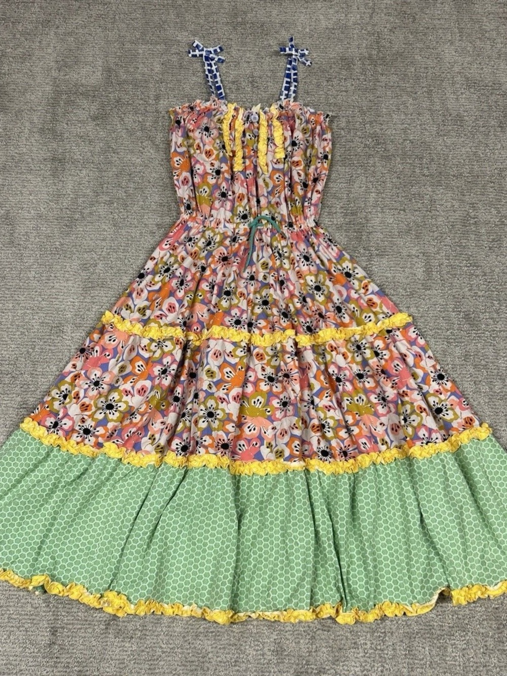 Matilda Jane Colorful Floral Tiered Maxi Dress Size 12-14 Girls/ Women Xs-Small